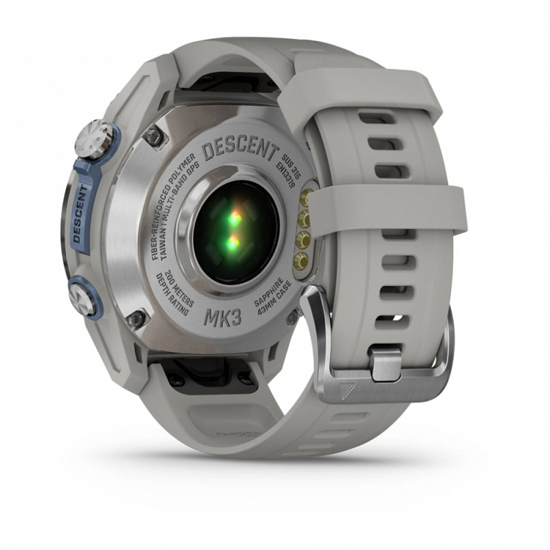Garmin Descent Mk3 - 43 мм | steel/grey silicone band