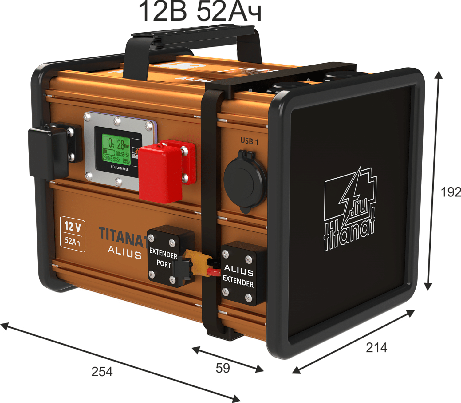 LiFePO4 12V 52Ah Аккумулятор ALIUS GOLD Titanat